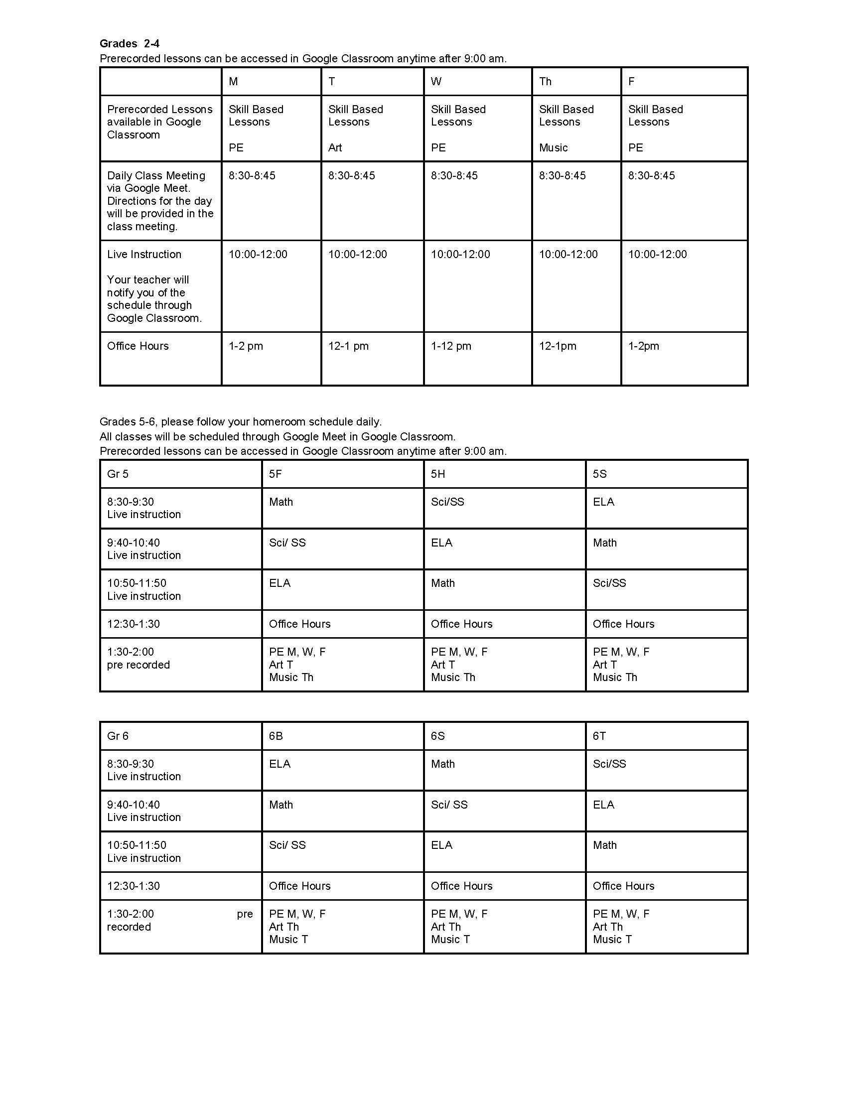 Harry Hoag schedule part two