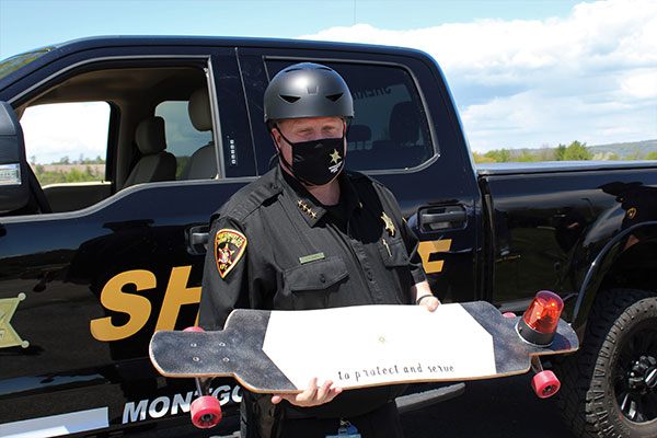 Sheriff Smith with his custom board