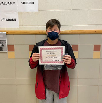 Brady Spaulding, holding certificate