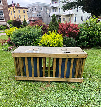 one of the recycling bins built by Ethan