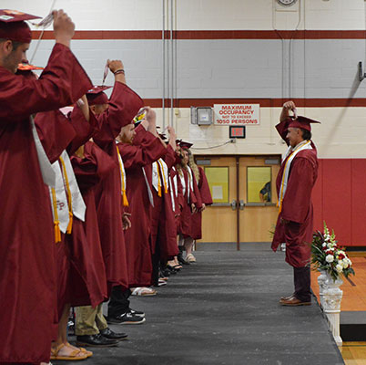 seniors turning their tassels during graduation