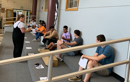 group of students seated